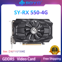 SOYO pełna nowa karta graficzna AMD Radeon RX 550 4G GPU GDDR5 14nm komputerowe gry komputerowe wideo kompatybilna z HDMI karta graficzna DP DVI 128Bit 1
